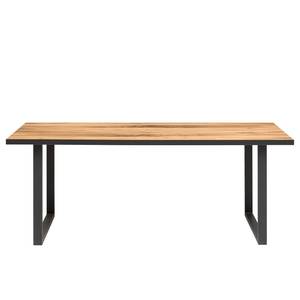 Table Ironwood Placage en bois véritable / Métal - Chêne vieilli / Gris - Largeur : 200 cm