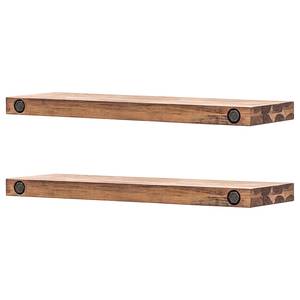 Tablettes murales MANCHESTER - Lot de 2 Acacia massif - Largeur : 60 cm