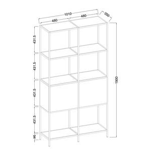 Open kast Meon III Grijze eikenhouten look - Breedte: 101 cm