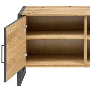 Tv-meubel Ironwood I fineer van echt hout/metaal - oud eikenhout/grijs