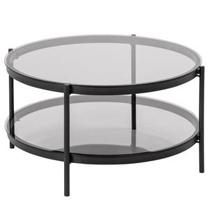 Couchtisch Totowa Glas / Metall - Grau / Schwarz