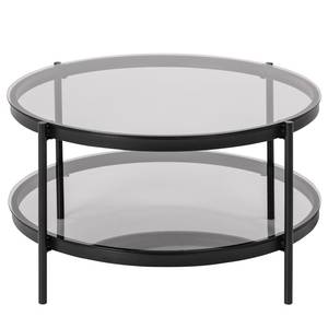 Couchtisch Totowa Glas / Metall - Grau / Schwarz