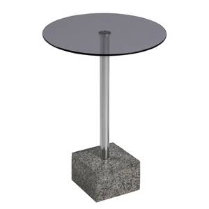 Bout de canapé Wendell Verre / Granite - Gris / Chrome