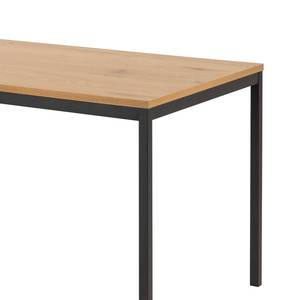 Eettafel Coogee metaal - wild eikenhouten look/mat zwart - 160 x 80 cm