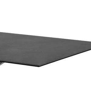 Eettafel Holcot glas & keramiek/metaal - zwart/mat zwart - 200 x 100 cm