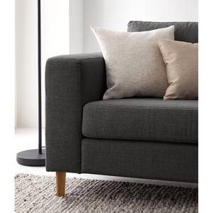 3-Sitzer Sofa COSO Classic Webstoff - Webstoff Milan: Anthrazit - Eiche