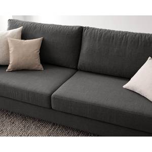 3-Sitzer Sofa COSO Classic Webstoff - Webstoff Milan: Anthrazit - Eiche