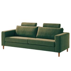 3-Sitzer Sofa COSO Classic Webstoff - Stoff Lica: Grün - Eiche