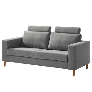 2,5-Sitzer Sofa COSO Classic Webstoff - Stoff Lica: Hellgrau - Eiche