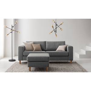 2,5-Sitzer Sofa COSO Classic Webstoff - Stoff Lica: Hellgrau - Eiche