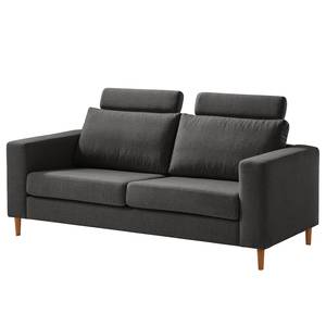 2,5-Sitzer Sofa COSO Classic Webstoff - Webstoff Milan: Anthrazit - Eiche