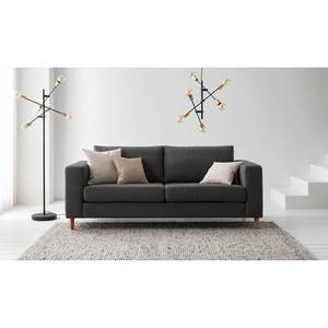 2,5-Sitzer Sofa COSO Classic Webstoff - Webstoff Milan: Anthrazit - Eiche