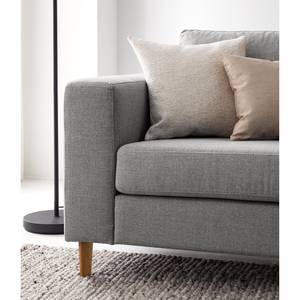 2-Sitzer Sofa COSO Classic Webstoff - Webstoff Milan: Hellgrau - Eiche