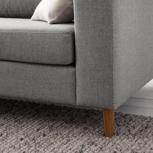 2-Sitzer Sofa COSO Classic Webstoff - Webstoff Milan: Hellgrau - Eiche