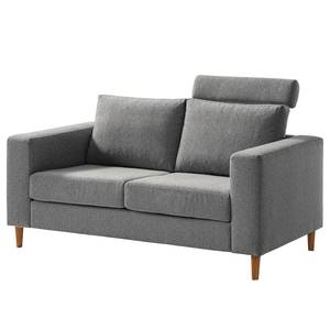 2-Sitzer Sofa COSO Classic Webstoff - Stoff Lica: Hellgrau - Eiche