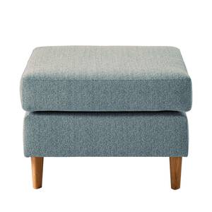 Gestoffeerde hocker COSO Classic geweven stof - Stof Lica: Petrolblauw - Breedte: 64 cm - Eik