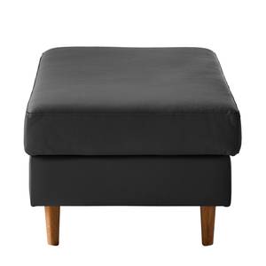 Gestoffeerde hocker COSO Classic echt leer - Leer Neto: Zwart - Breedte: 95 cm - Eik