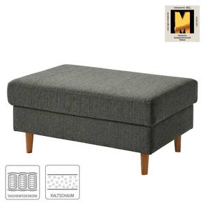 Gestoffeerde hocker COSO Classic geweven stof - Stof Lica: Donkergrijs - Breedte: 95 cm - Eik