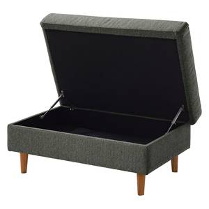 Gestoffeerde hocker COSO Classic geweven stof - Stof Lica: Donkergrijs - Breedte: 95 cm - Eik