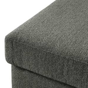 Gestoffeerde hocker COSO Classic geweven stof - Stof Lica: Donkergrijs - Breedte: 95 cm - Eik