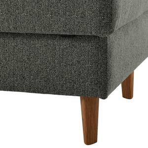 Gestoffeerde hocker COSO Classic geweven stof - Stof Lica: Donkergrijs - Breedte: 95 cm - Eik