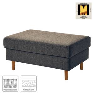 Gestoffeerde hocker COSO Classic geweven stof - Stof Lica: Blauw - Breedte: 95 cm - Eik