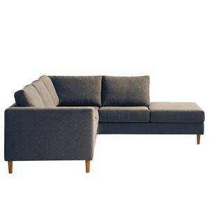 Ecksofa COSO Classic mit Ottomane Webstoff - Stoff Lica: Blau - Breite: 238 cm - Ottomane davorstehend rechts - Keine Funktion - Eiche