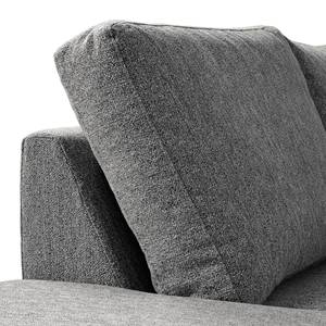 Ecksofa COSO Classic mit Ottomane Webstoff - Stoff Lica: Hellgrau - Breite: 238 cm - Ottomane davorstehend links - Bettkasten - Eiche