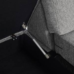 Ecksofa COSO Classic mit Ottomane Webstoff - Stoff Lica: Hellgrau - Breite: 238 cm - Ottomane davorstehend links - Bettkasten - Eiche