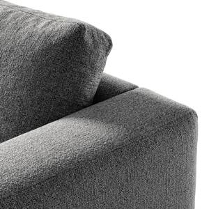 Ecksofa COSO Classic mit Ottomane Webstoff - Stoff Lica: Hellgrau - Breite: 238 cm - Ottomane davorstehend links - Bettkasten - Eiche