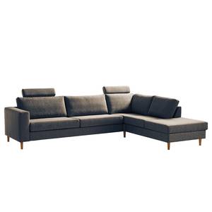 Ecksofa COSO Classic mit Ottomane Webstoff - Stoff Lica: Blau - Breite: 304 cm - Ottomane davorstehend rechts - Keine Funktion - Eiche