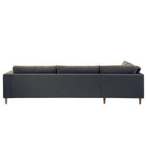 Ecksofa COSO Classic mit Ottomane Webstoff - Stoff Lica: Blau - Breite: 304 cm - Ottomane davorstehend links - Bettkasten - Eiche