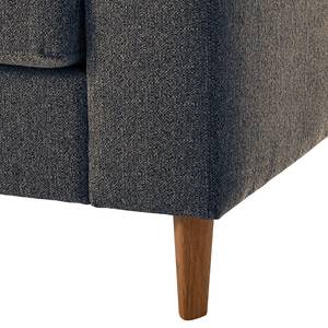 Ecksofa COSO Classic mit Ottomane Webstoff - Stoff Lica: Blau - Breite: 304 cm - Ottomane davorstehend links - Bettkasten - Eiche