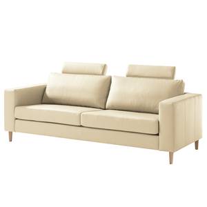 3-Sitzer Sofa COSO Classic Echtleder - Echtleder Neto: Creme - Esche