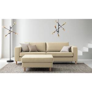 3-Sitzer Sofa COSO Classic Echtleder - Echtleder Neto: Creme - Esche