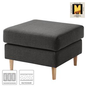 Gestoffeerde hocker COSO Classic geweven stof - Geweven stof Milan: Antraciet - Breedte: 64 cm - Es