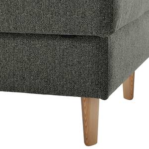 Gestoffeerde hocker COSO Classic geweven stof - Stof Lica: Donkergrijs - Breedte: 64 cm - Es