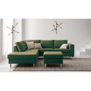 Gestoffeerde hocker COSO Classic geweven stof - Stof Lica: Groen - Breedte: 64 cm - Es