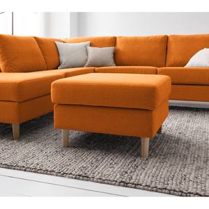 Gestoffeerde hocker COSO Classic geweven stof - Geweven stof Milan: Roestbruin - Breedte: 64 cm - Es