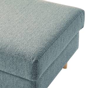 Gestoffeerde hocker COSO Classic geweven stof - Stof Lica: Petrolblauw - Breedte: 95 cm - Es