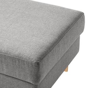 Gestoffeerde hocker COSO Classic geweven stof - Geweven stof Milan: Lichtgrijs - Breedte: 95 cm - Es