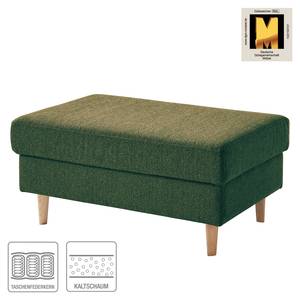 Gestoffeerde hocker COSO Classic geweven stof - Stof Lica: Groen - Breedte: 95 cm - Es