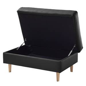 Repose-pieds COSO Classic Cuir véritable - Cuir Neto : Noir - Largeur : 95 cm - Frêne