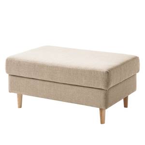 Gestoffeerde hocker COSO Classic geweven stof - Geweven stof Milan: Beige - Breedte: 95 cm - Es