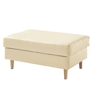 Gestoffeerde hocker COSO Classic echt leer - Leer Neto: Crèmekleurig - Breedte: 95 cm - Es