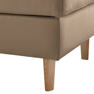 Gestoffeerde hocker COSO Classic echt leer - Leer Neto: Taupe - Breedte: 95 cm - Es