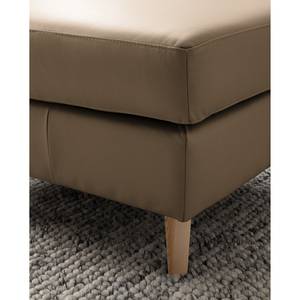 Gestoffeerde hocker COSO Classic echt leer - Leer Neto: Taupe - Breedte: 95 cm - Es