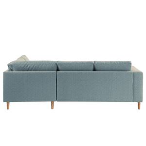 Ecksofa COSO Classic mit Ottomane Webstoff - Stoff Lica: Petrol - Breite: 238 cm - Ottomane davorstehend rechts - Keine Funktion - Esche