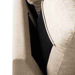 Canapé d’angle COSO Classic ottomane Tissu - Tissu Milan : Beige - Largeur : 238 cm - Méridienne longue à gauche (vue de face) - Coffre de lit - Frêne