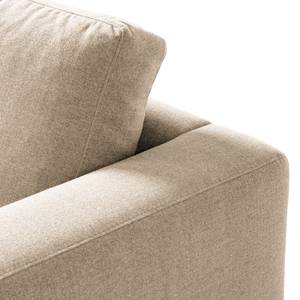 Canapé d’angle COSO Classic ottomane Tissu - Tissu Milan : Beige - Largeur : 238 cm - Méridienne longue à gauche (vue de face) - Coffre de lit - Frêne